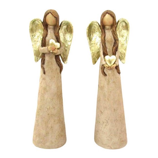 Vánoční figurka anděla 2 druhy "cena za kus" V.25cm hnědo-zlatý_0