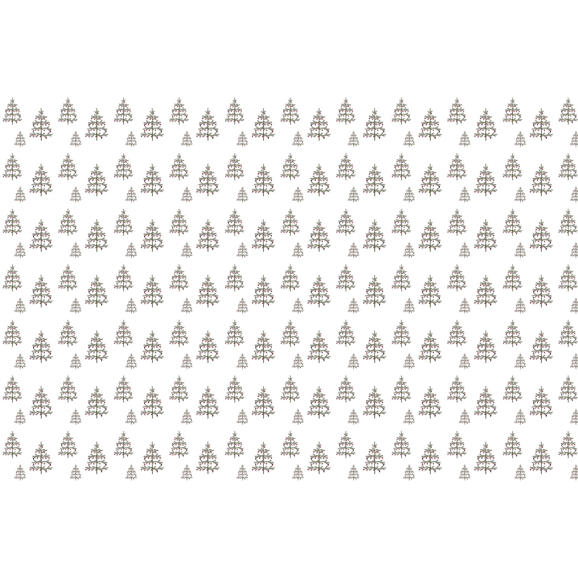 Vánoční balící papír D.5m bílý s potiskem stromků_0
