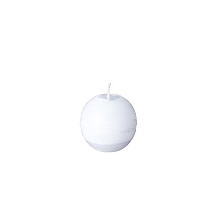 Svíčka koule 8 cm -  bílá_0