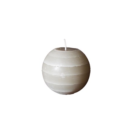 Svíčka koule 12 cm -  světlý len_0