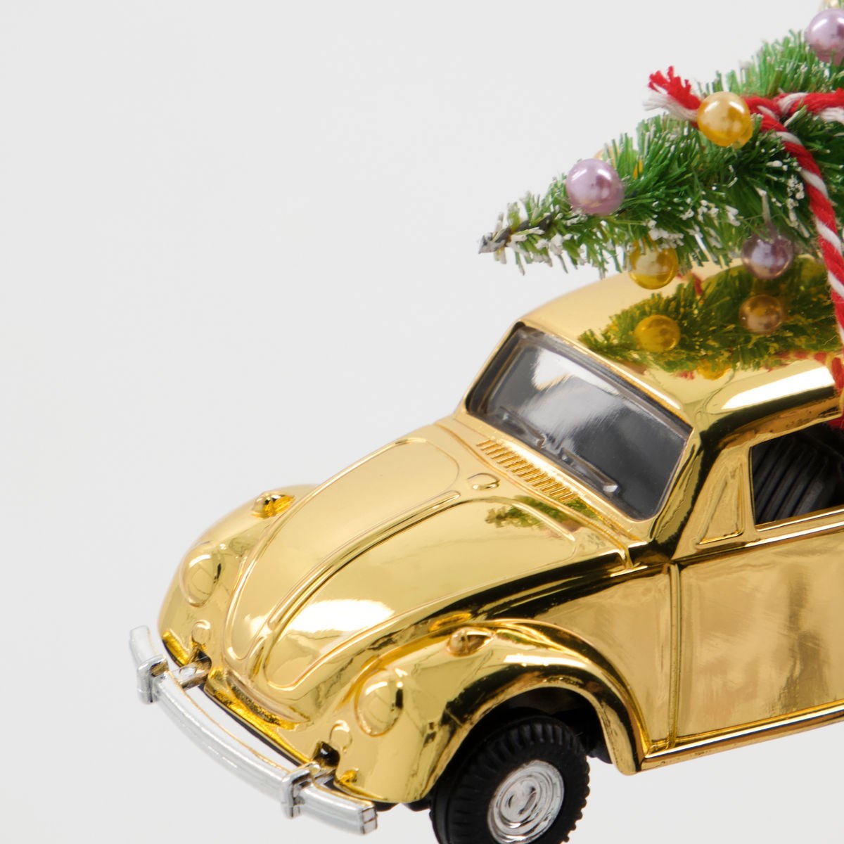 Vánoční dekorace autíčko MINI Xmas, zlaté_0