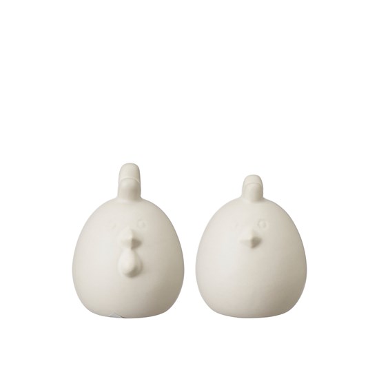 Dekorační slepička nebo kohoutek - cena za kus! V.8 cm šedo-bílé_0