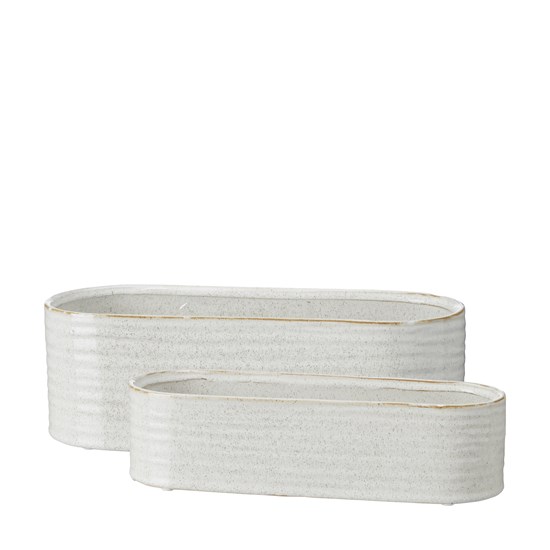 Oválné květináče ELFRIDA D.35/31cm SET/2ks šedo-bílé_0