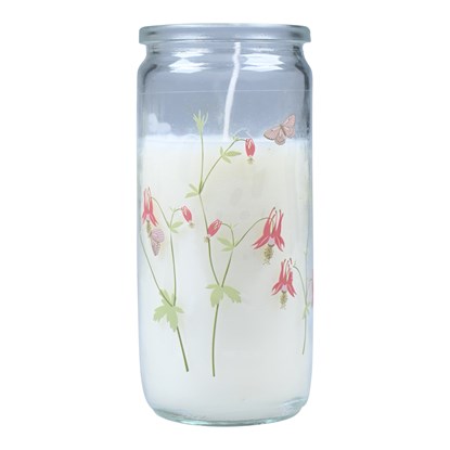 Svíčka ve skle Floral bloom 14x6 cm, 100% parafín, doba hoření 25h_1