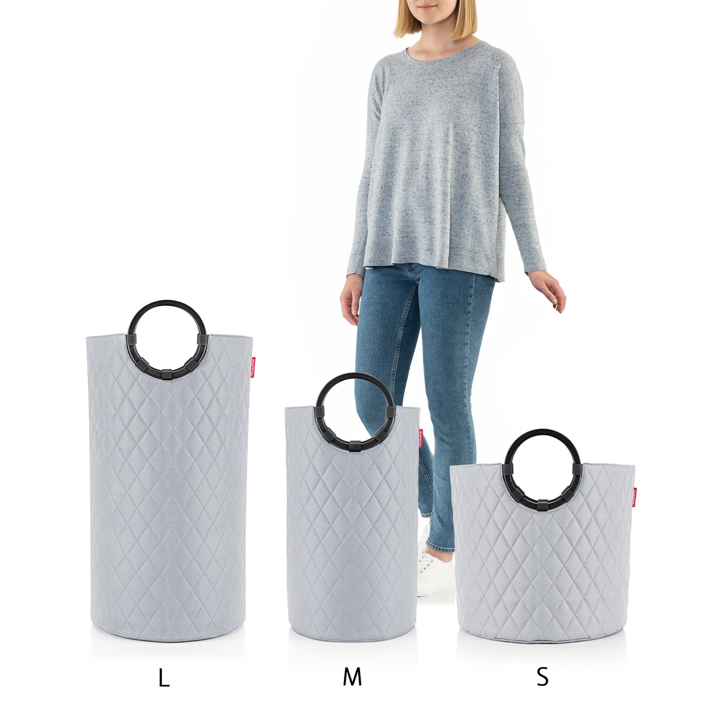 Taška/koš na prádlo Loophome L Frame Rhombus light grey_1