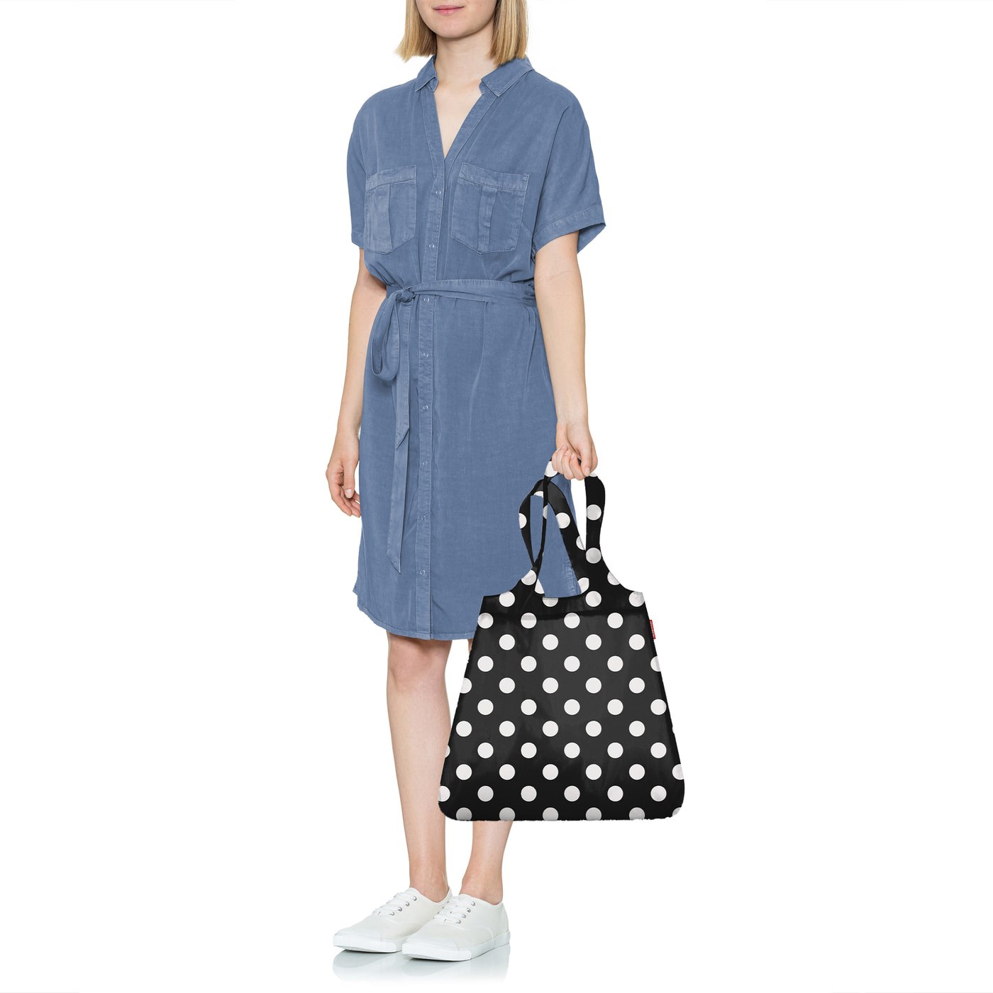 Skládací taška Mini Maxi Shopper dots white_2