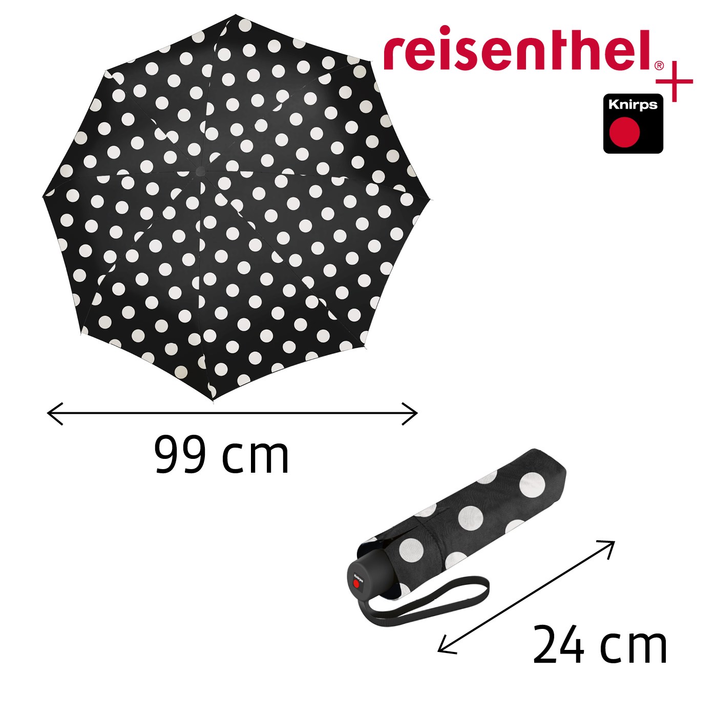 Deštník Umbrella Pocket Classic dots white_0