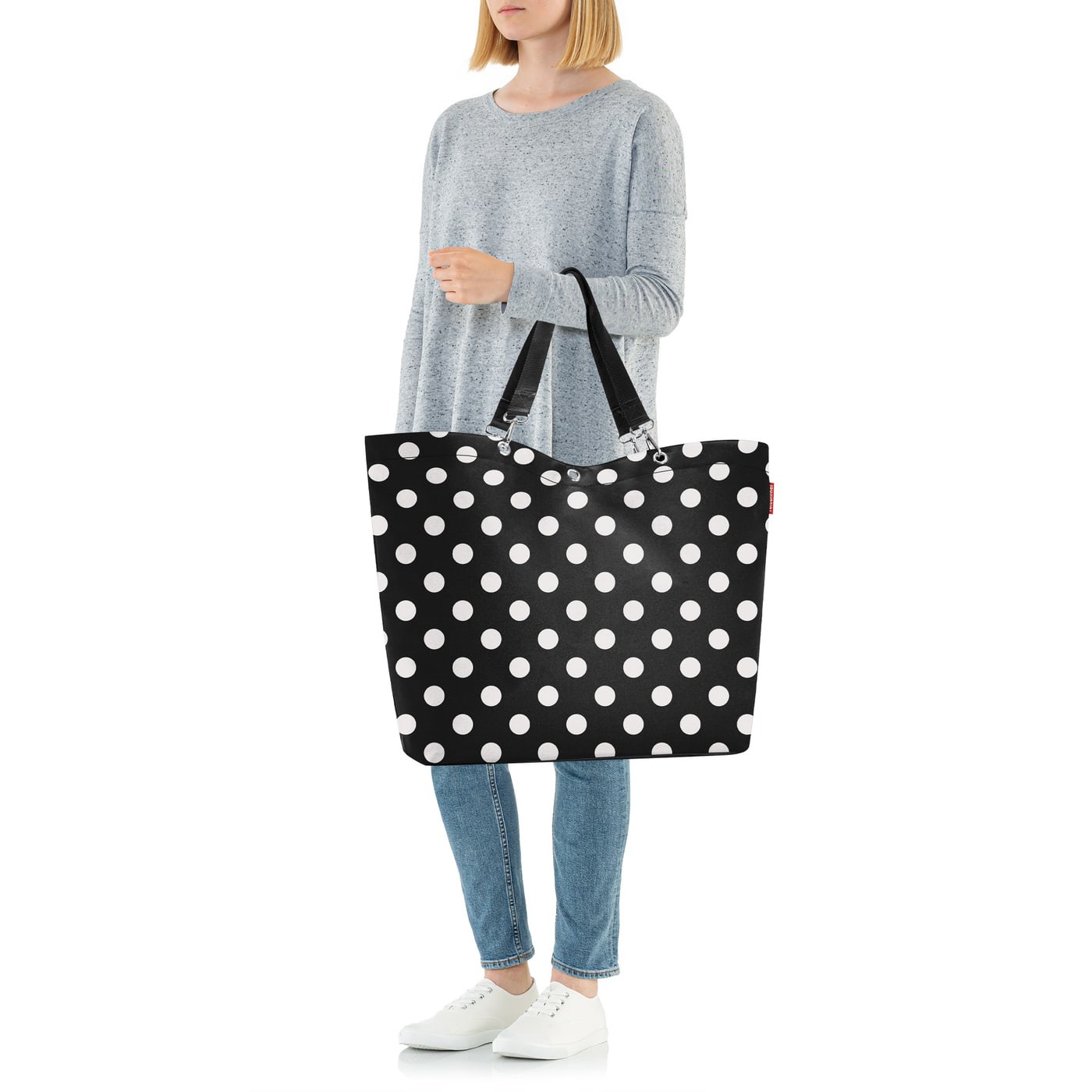 Taška přes rameno Shopper XL dots white_1