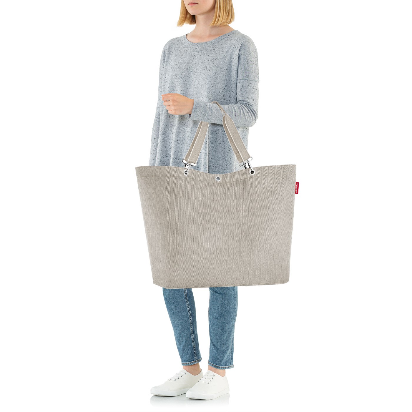 Taška přes rameno Shopper XL herringbone sand_2