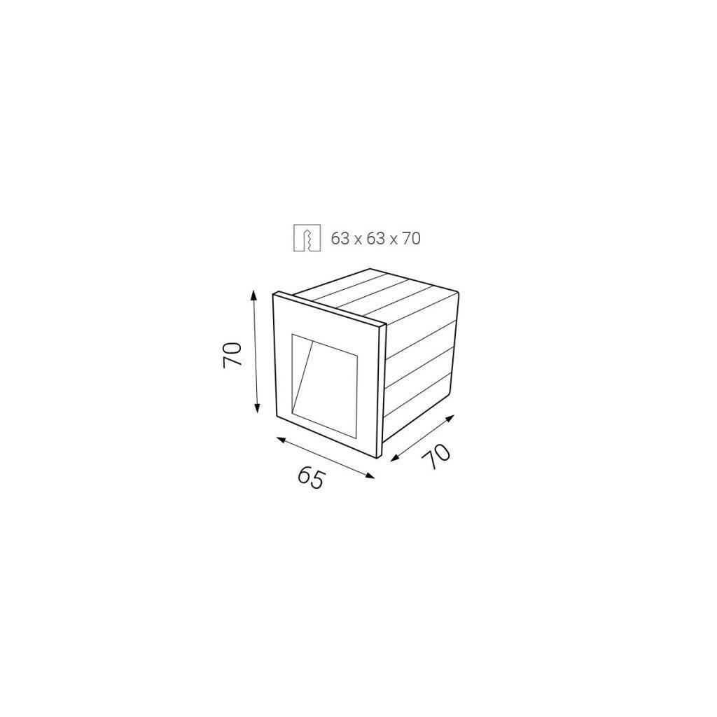Venkovní nástěnné zapuštěné svítidlo STEP IN-Q 7x7 cm antracitové_3