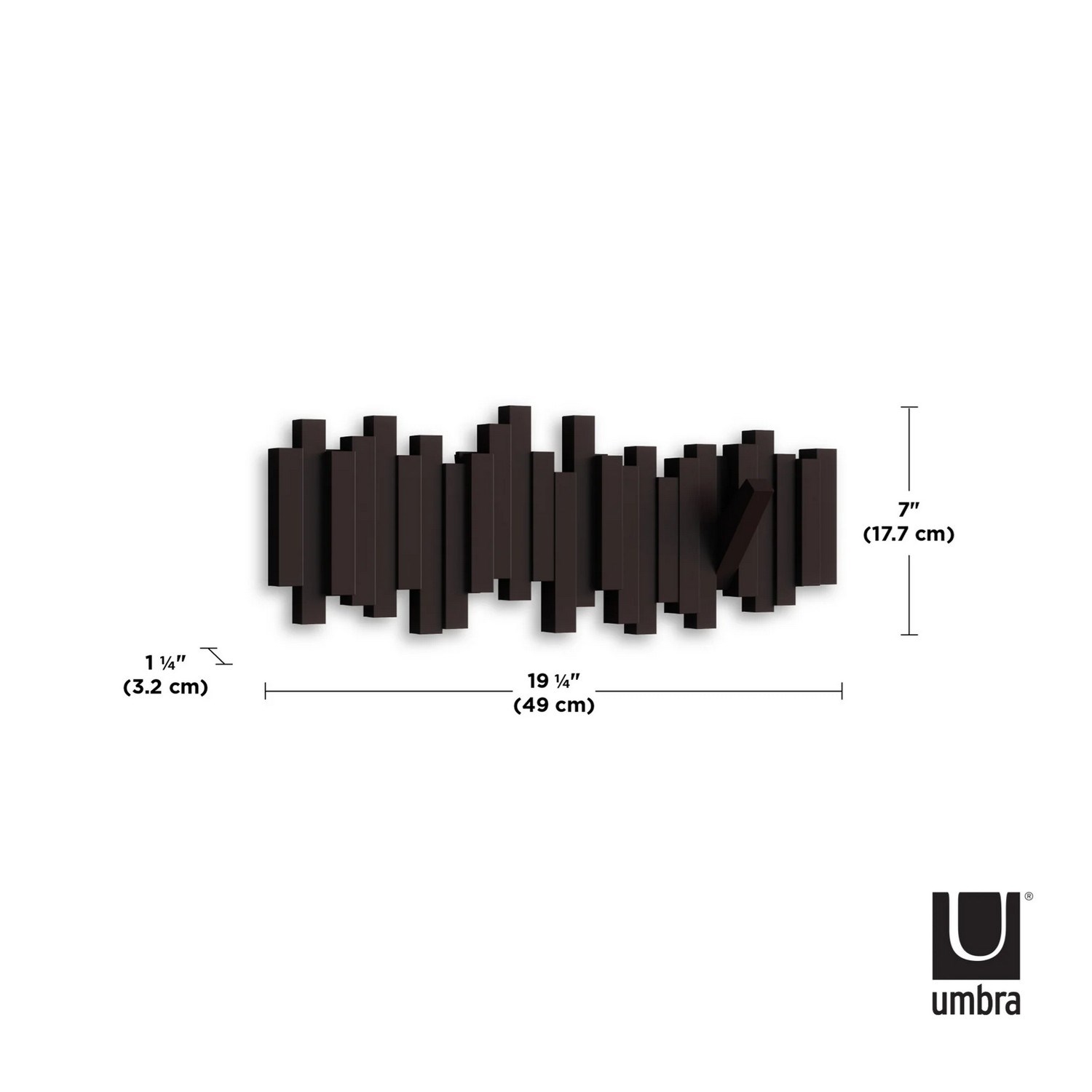 Věšák sklápěcí STICKS hnědý_7