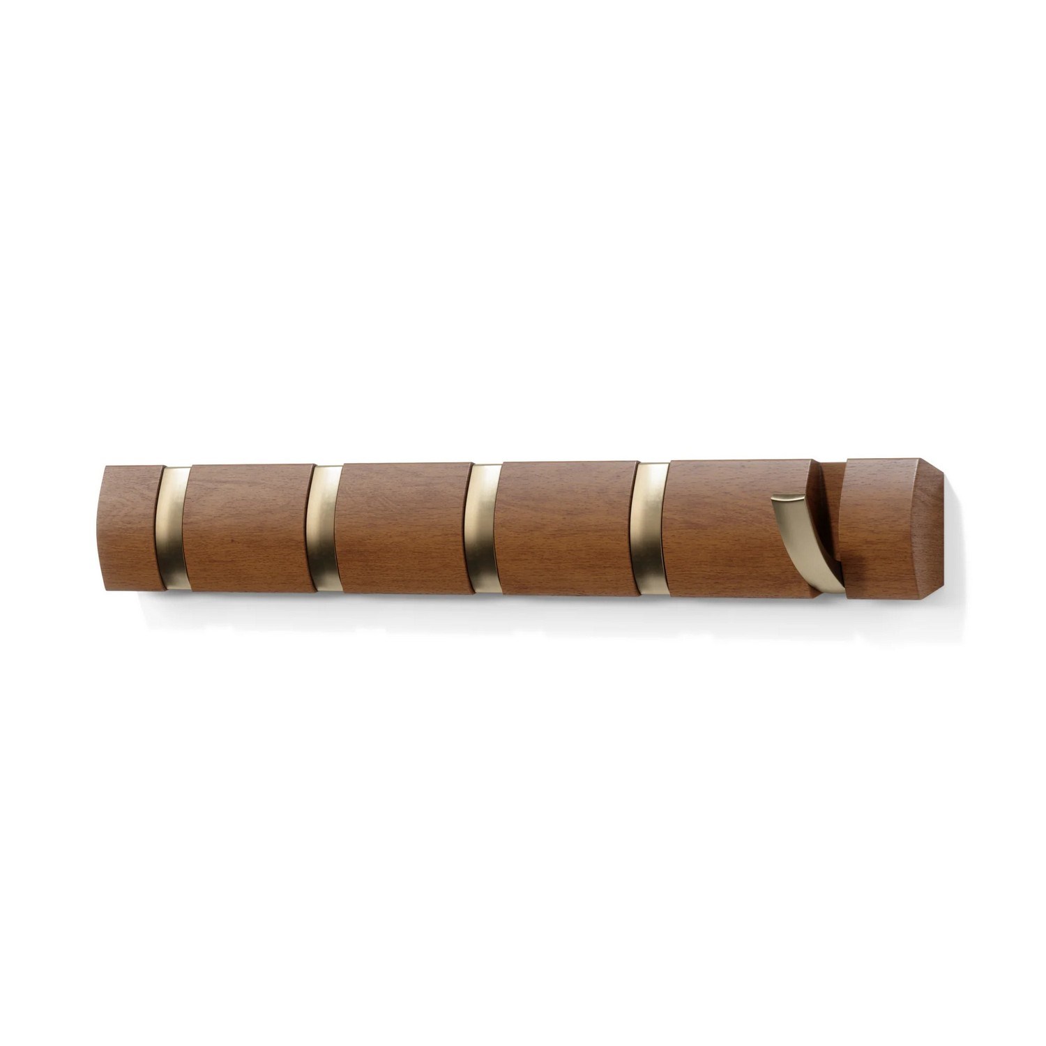 Věšák na zeď FLIP 5 háčků light walnut, warm gold_4
