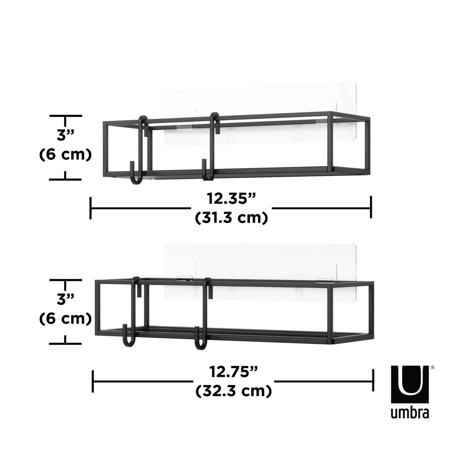 Úložná polička do sprchy/kuchyně CUBIKO SET/2ks černý_1