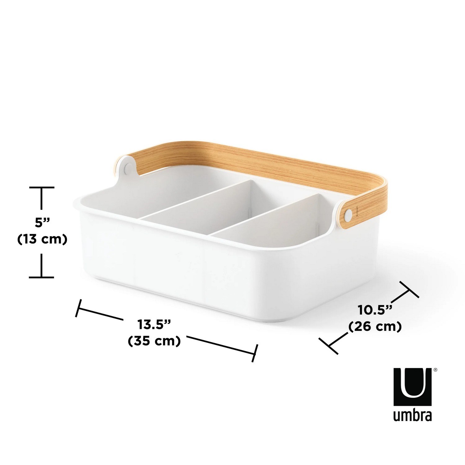 Organizér stohovatelný BELLWOOD BIN 28 x 18 cm bílý/přírodní_0