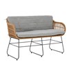 Dvoumístné polyratanové sofa COLLIN s šedým polštářem_0