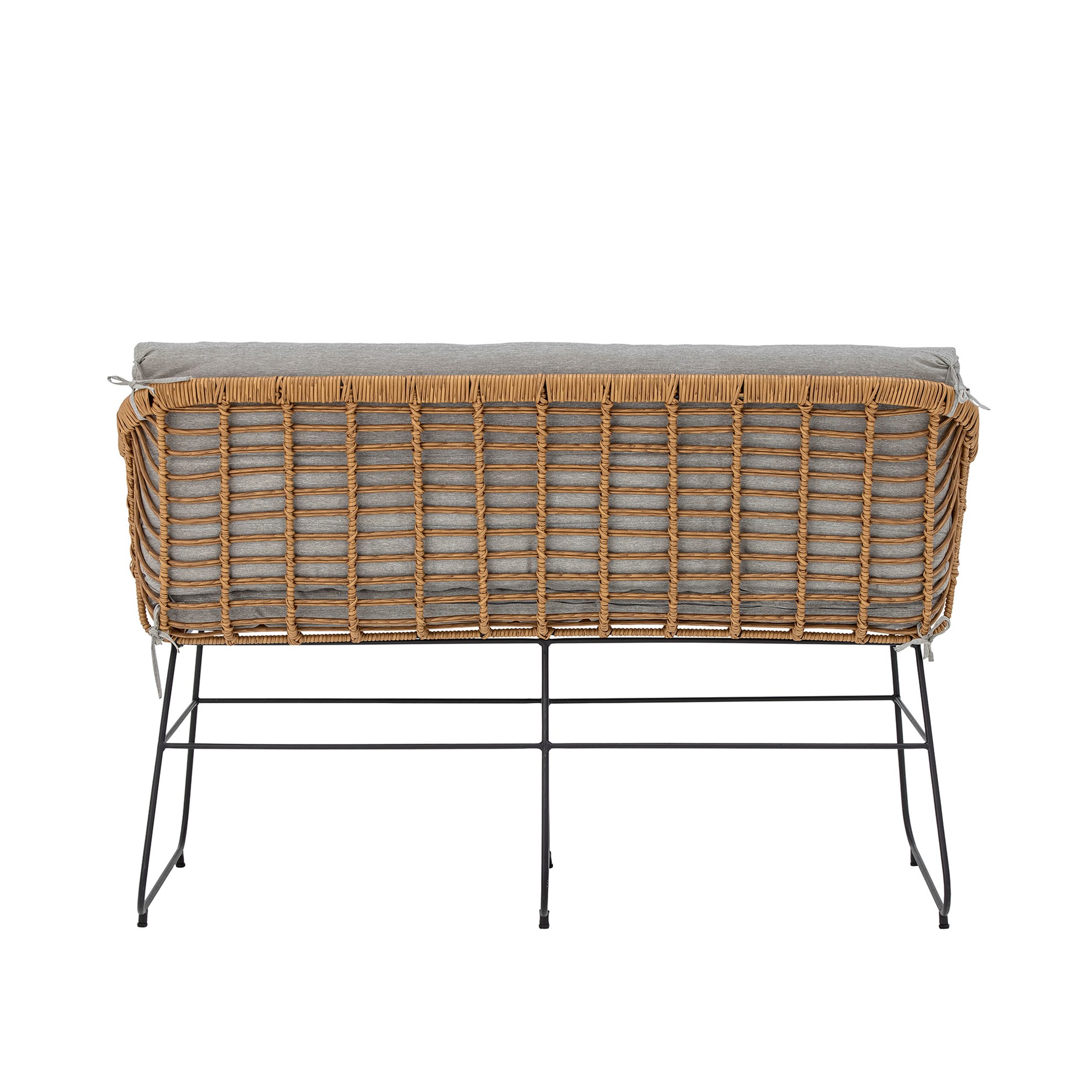 Dvoumístné polyratanové sofa COLLIN s šedým polštářem_2