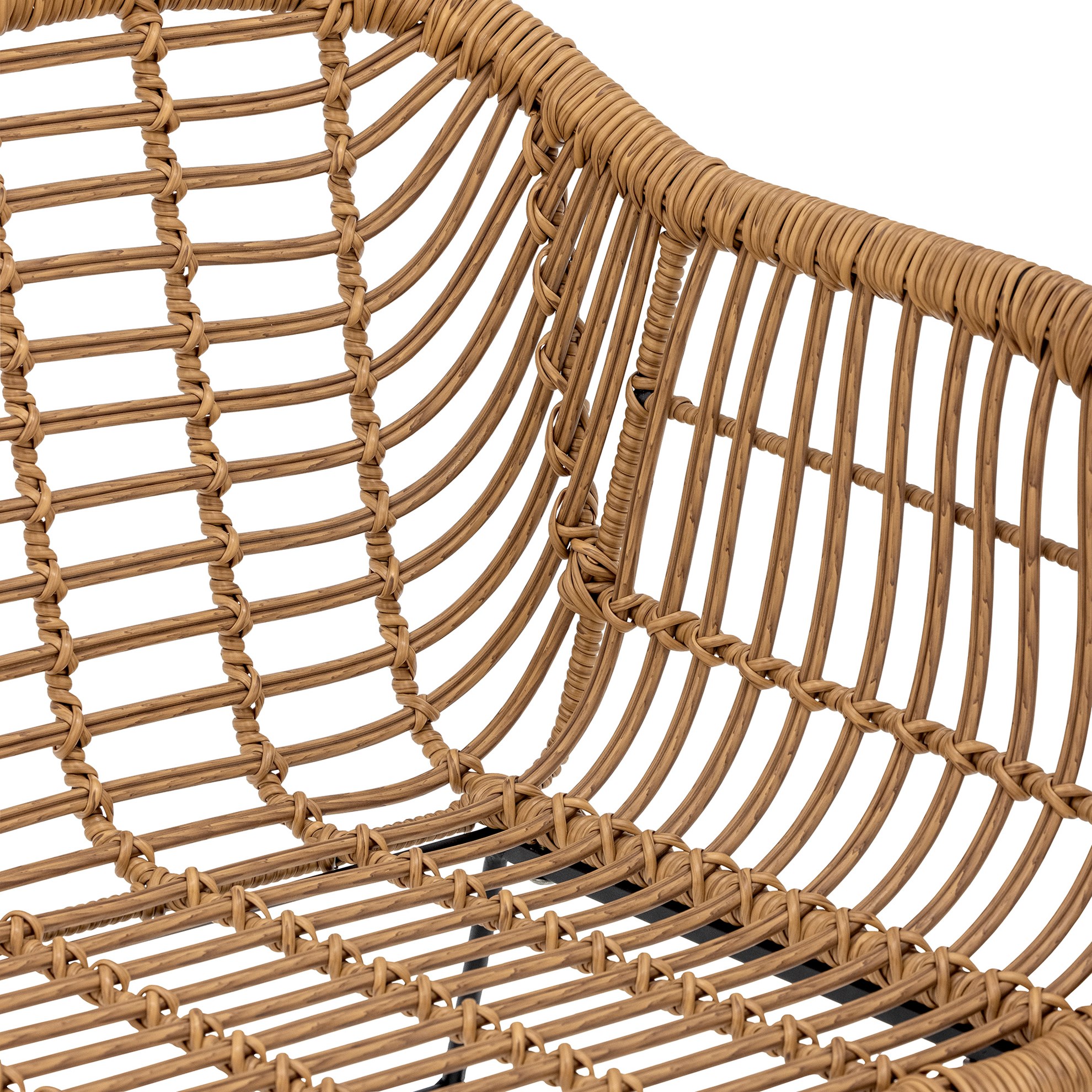 Dvoumístné polyratanové sofa COLLIN s šedým polštářem_3