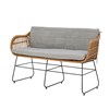 Dvoumístné polyratanové sofa COLLIN s šedým polštářem_7