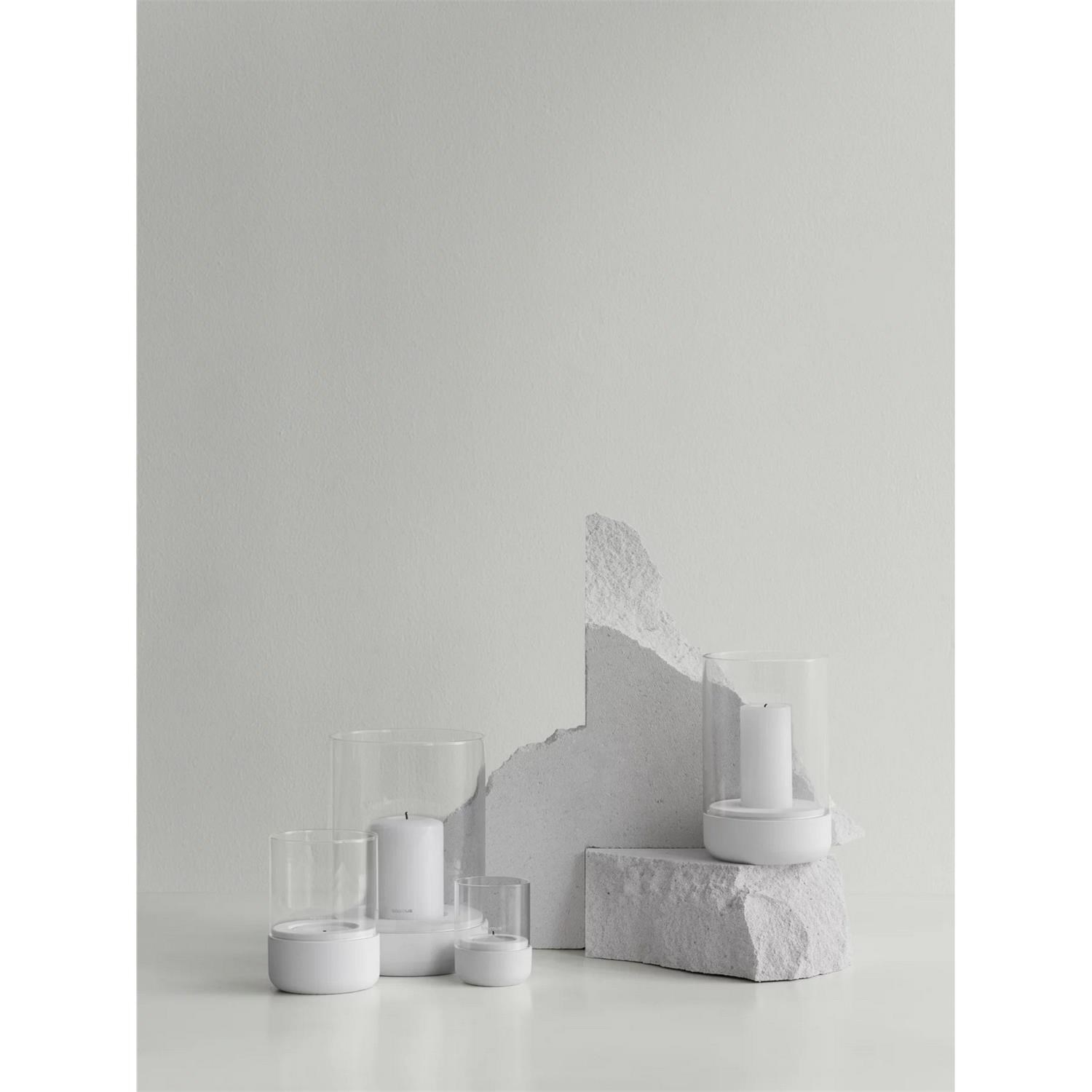 Svícen na čaj. svíčku CALMA V.9,5cm SET/2ks bílý_0