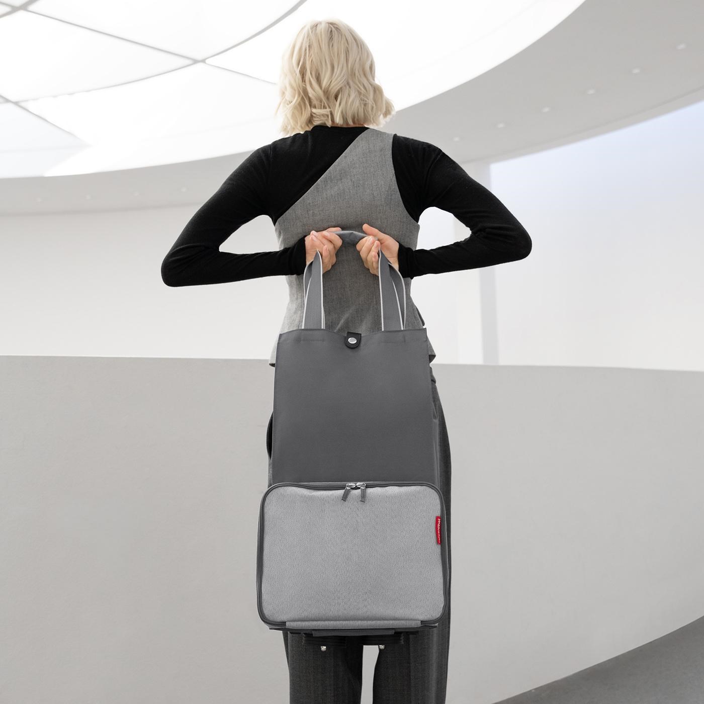 Skládací nákupní vozík na kolečkách Reisenthel Foldabletrolley herringbone grey_0