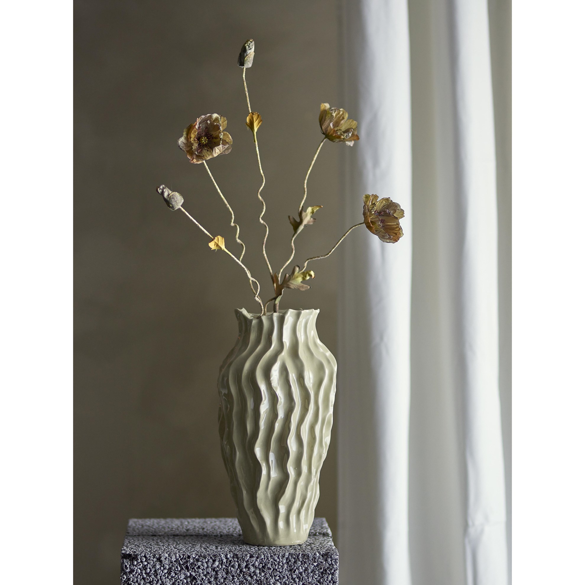 Umělá dekorace/květina POPPY stonek máku V.104cm hnědá_0