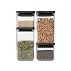 Sada plastových dóz Brabantia SQUARE-2x700ml/2x1,6l SET/4ks tmavě šedé_3