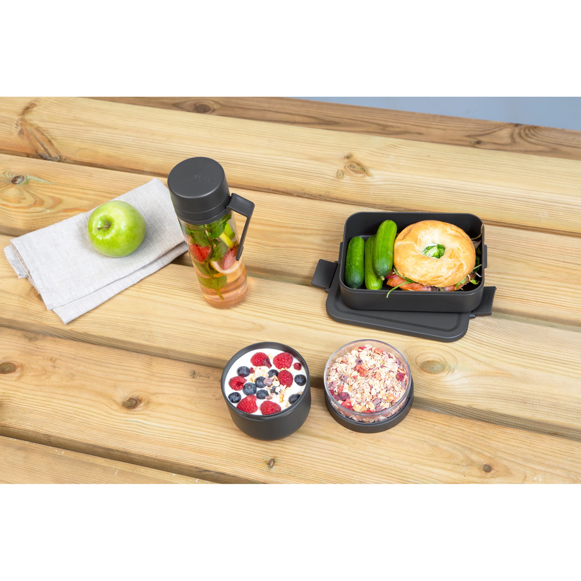 Snídaňový/obědový set Brabantia MAKE&TAKE SET/3ks tmavě šedý_1