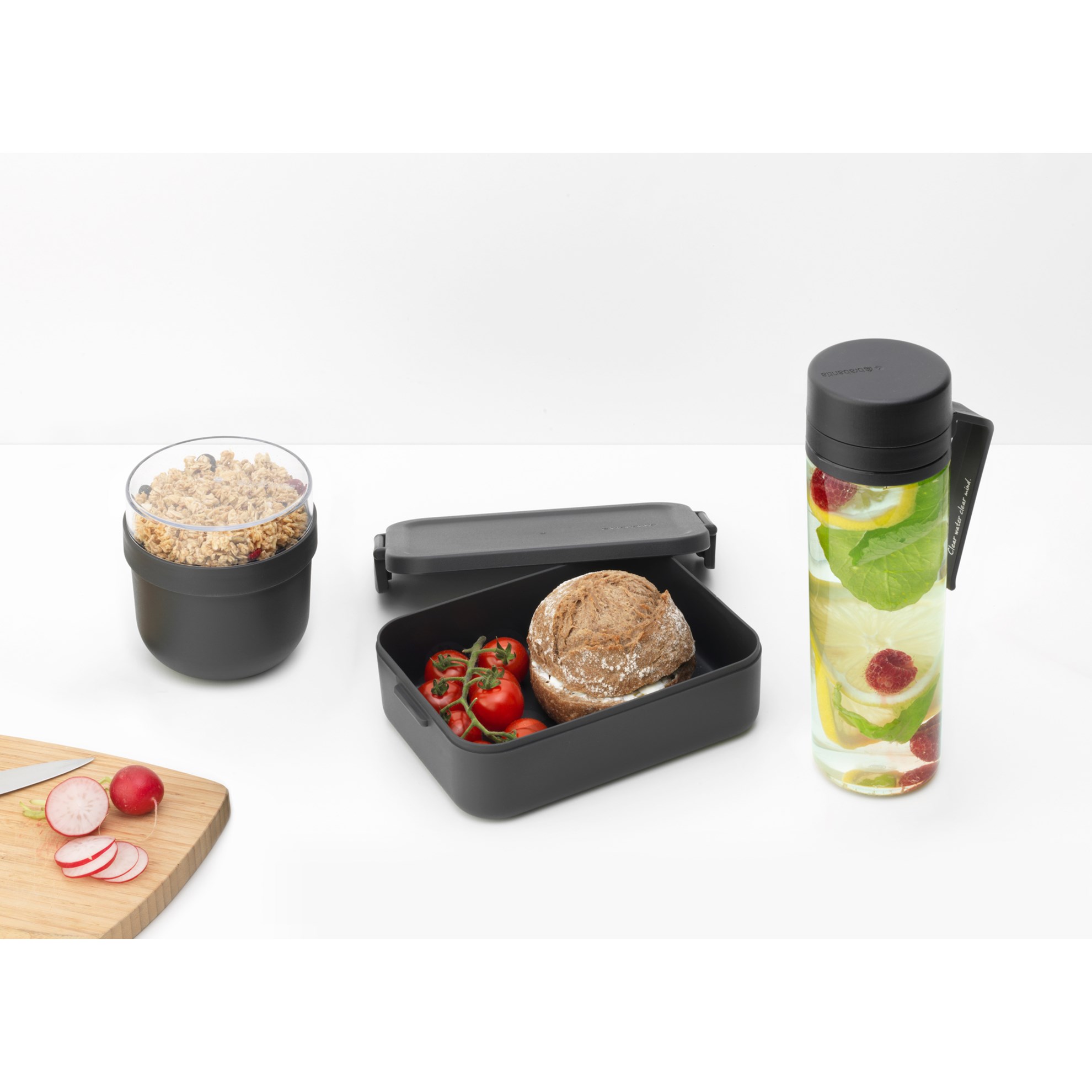 Snídaňový/obědový set Brabantia MAKE&TAKE SET/3ks tmavě šedý_3