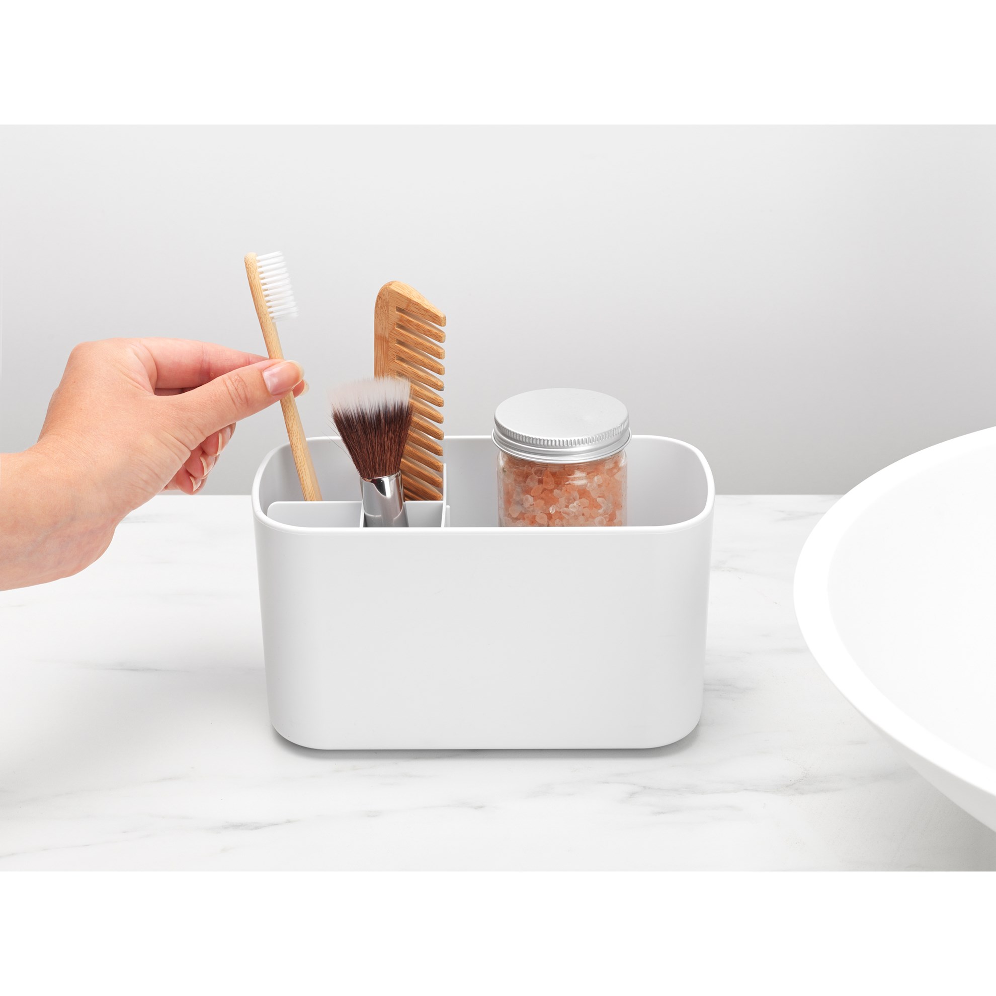 Koupelnový organizér Brabantia RENEW 20x10cm tmavě bílý_6