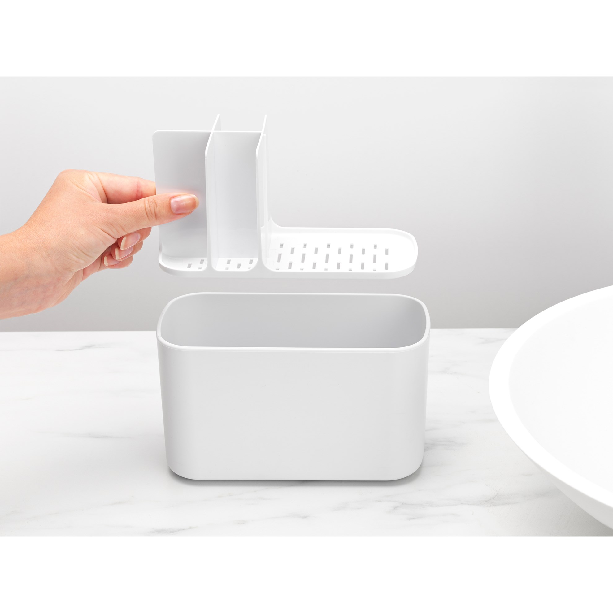 Koupelnový organizér Brabantia RENEW 20x10cm tmavě bílý_7