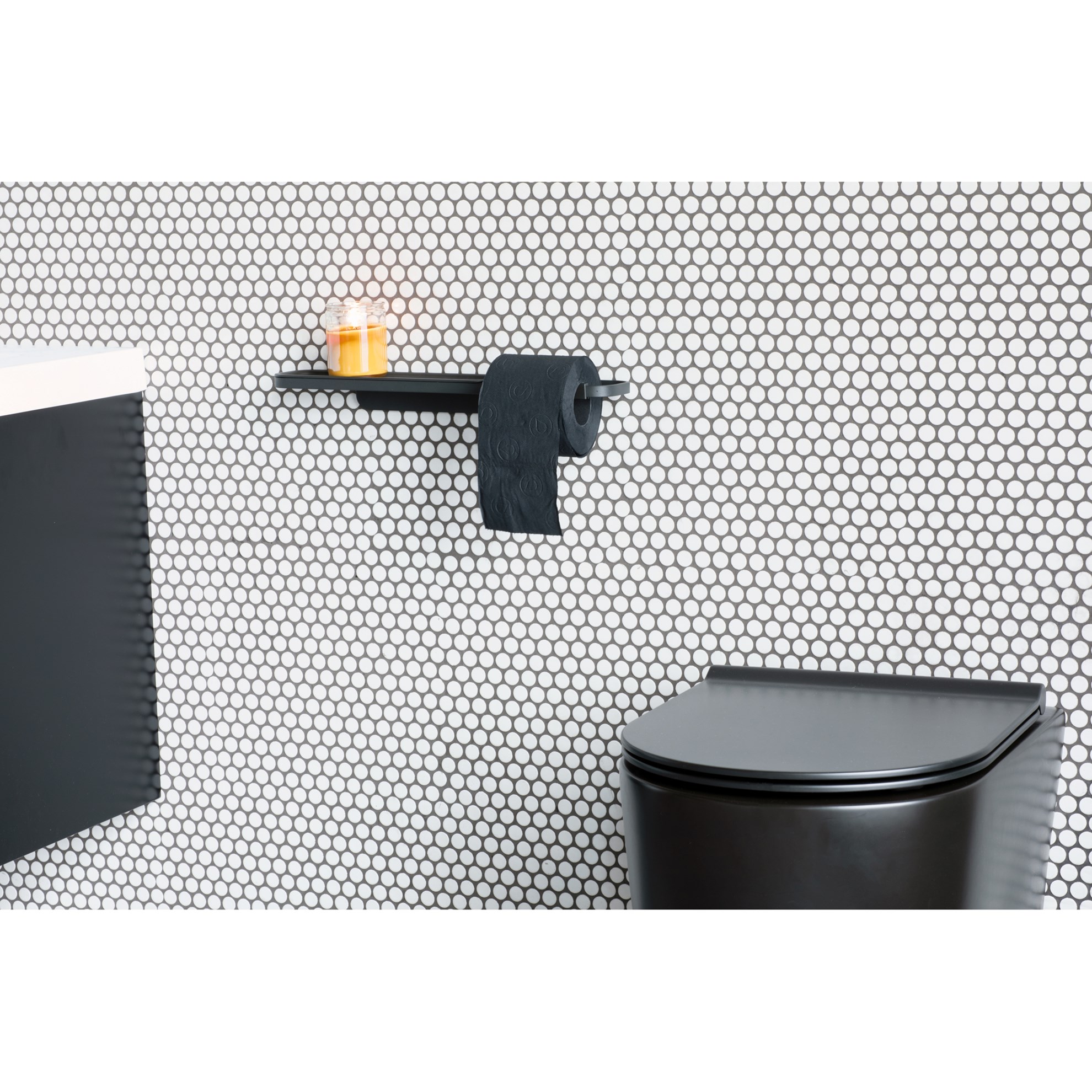 Držák toaletního papíru s poličkou Brabantia MINDSET D.42cm tmavě šedý_6