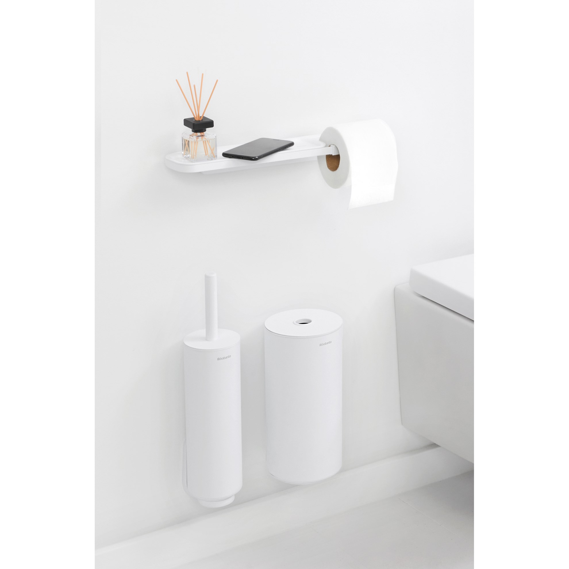 Držák toaletního papíru s poličkou Brabantia MINDSET D.42cm bílý_5