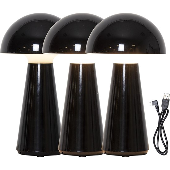 LED stolní lampa MUSHROOM V.28cm černá_0