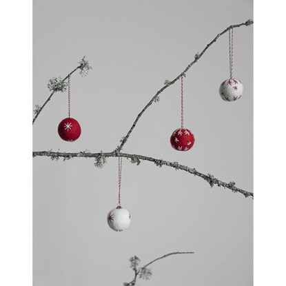 Vlněná dekorační koulička KULLINGE P.4cm bílá_0