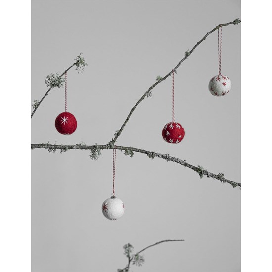 Vlněná dekorační koulička KULLINGE P.4cm bílá_0