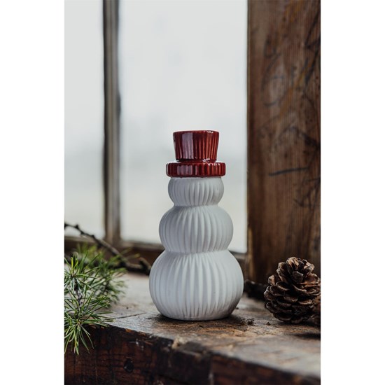 Keramická dekorace/sněhulák FRANK V.14cm červený_3