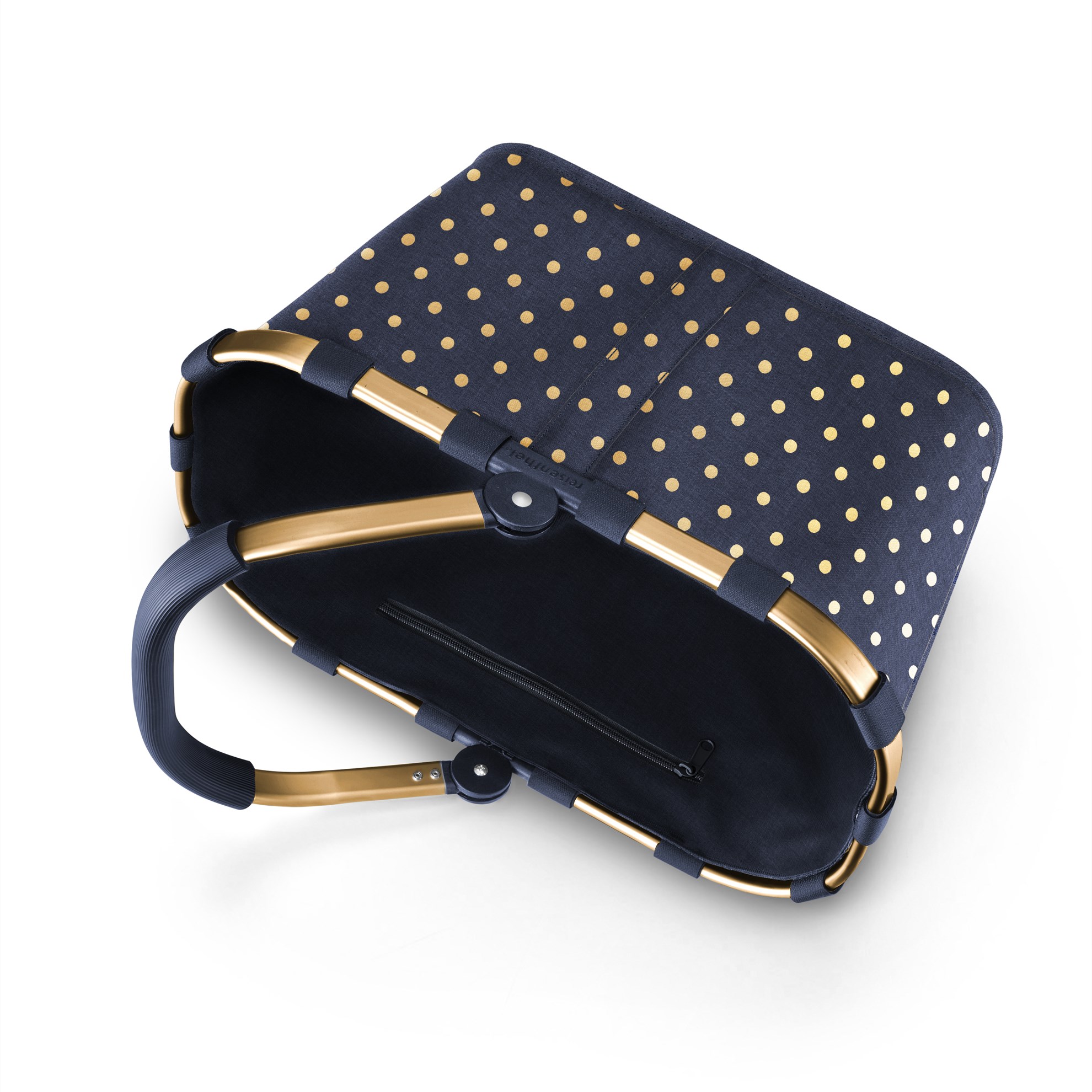 Nákupní košík Carrybag frame metallic dots blue_3