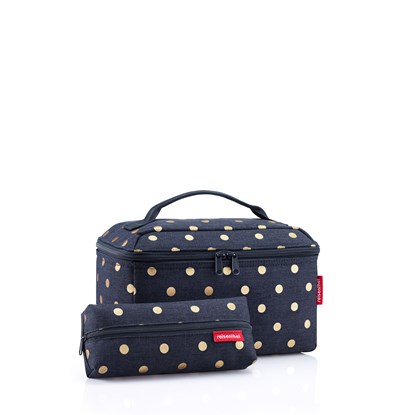 Kosmetický kufřík Beautycase set/2ks metallic dots blue_3