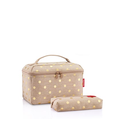 Kosmetický kufřík Beautycase set/2ks metallic dots coffee_4