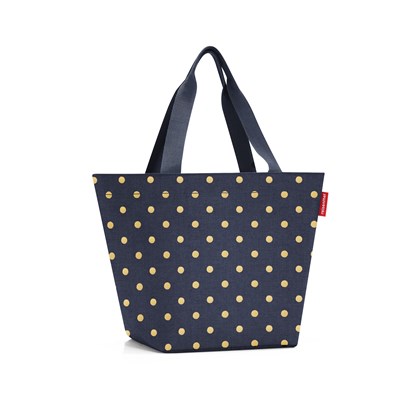 Taška přes rameno Shopper M metallic dots blue_2