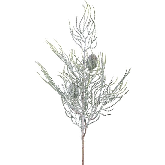 Umělá větvička cypřiše 58 cm, světle zelená omrzlá_0