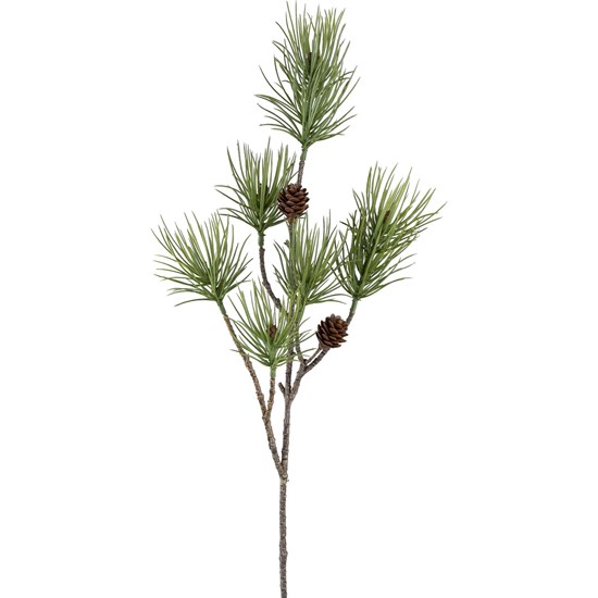 Umělá borová větvička se šiškami 72 cm, zelená_0