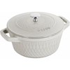 Hrnec STAUB  kulatý 24cm bílý s dekorem lanýž 4ll_4