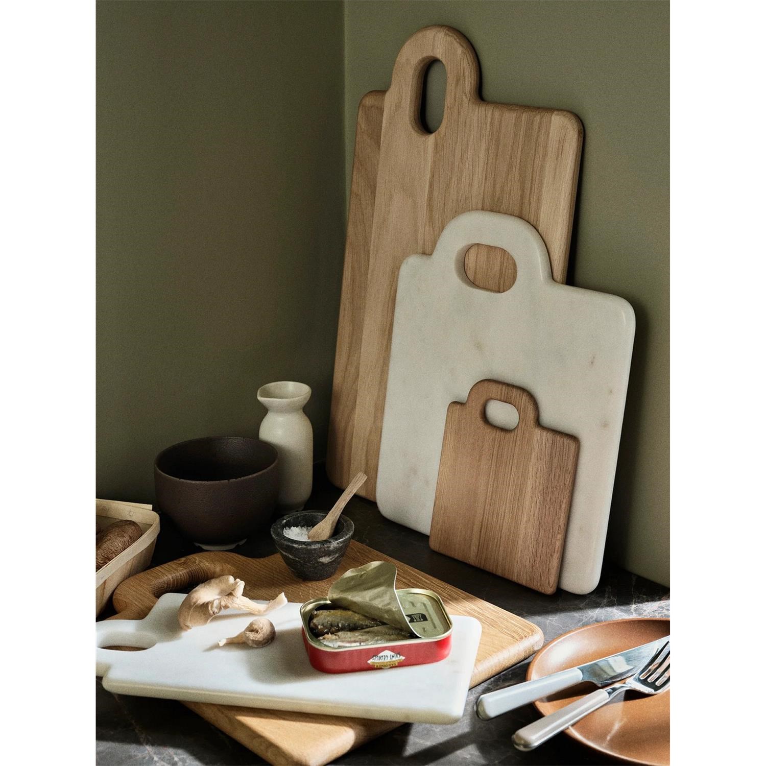 Mramorové prkénko na krájení Broste OLINA 30x26cm bílé_1