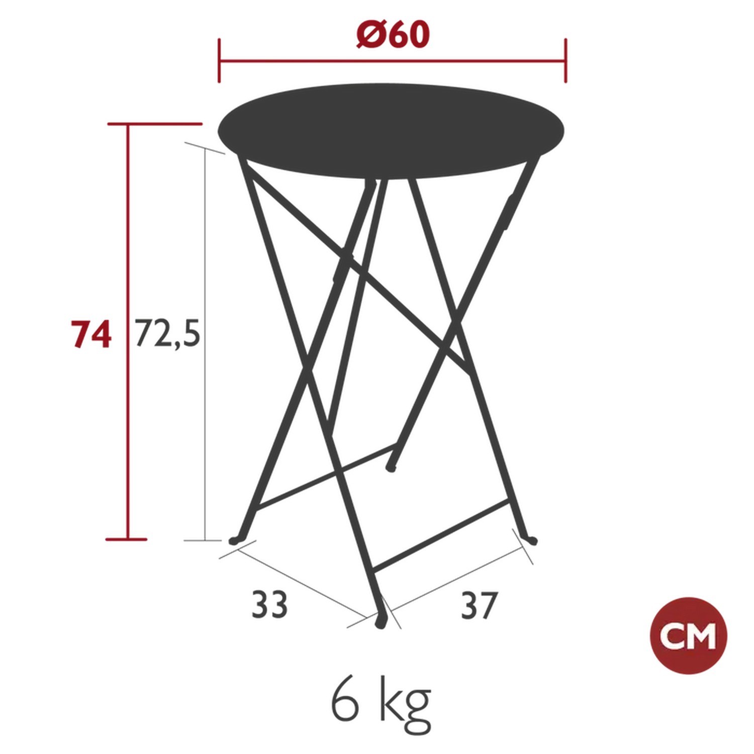 Skládací stolek Fermob BISTRO P.60cm - Marschmallow_0