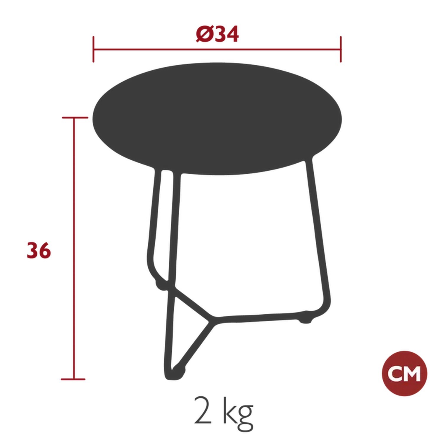 Odkládací stolek Fermob COCOTTE P.34cm - Gingerbread_0