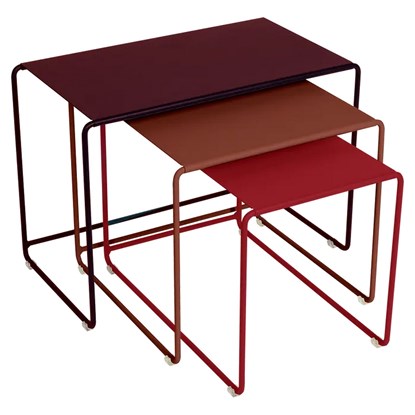 Odkládací stolky Fermob OULALA SET/3ks - Black Cherry/Red Ochre/Chili_0