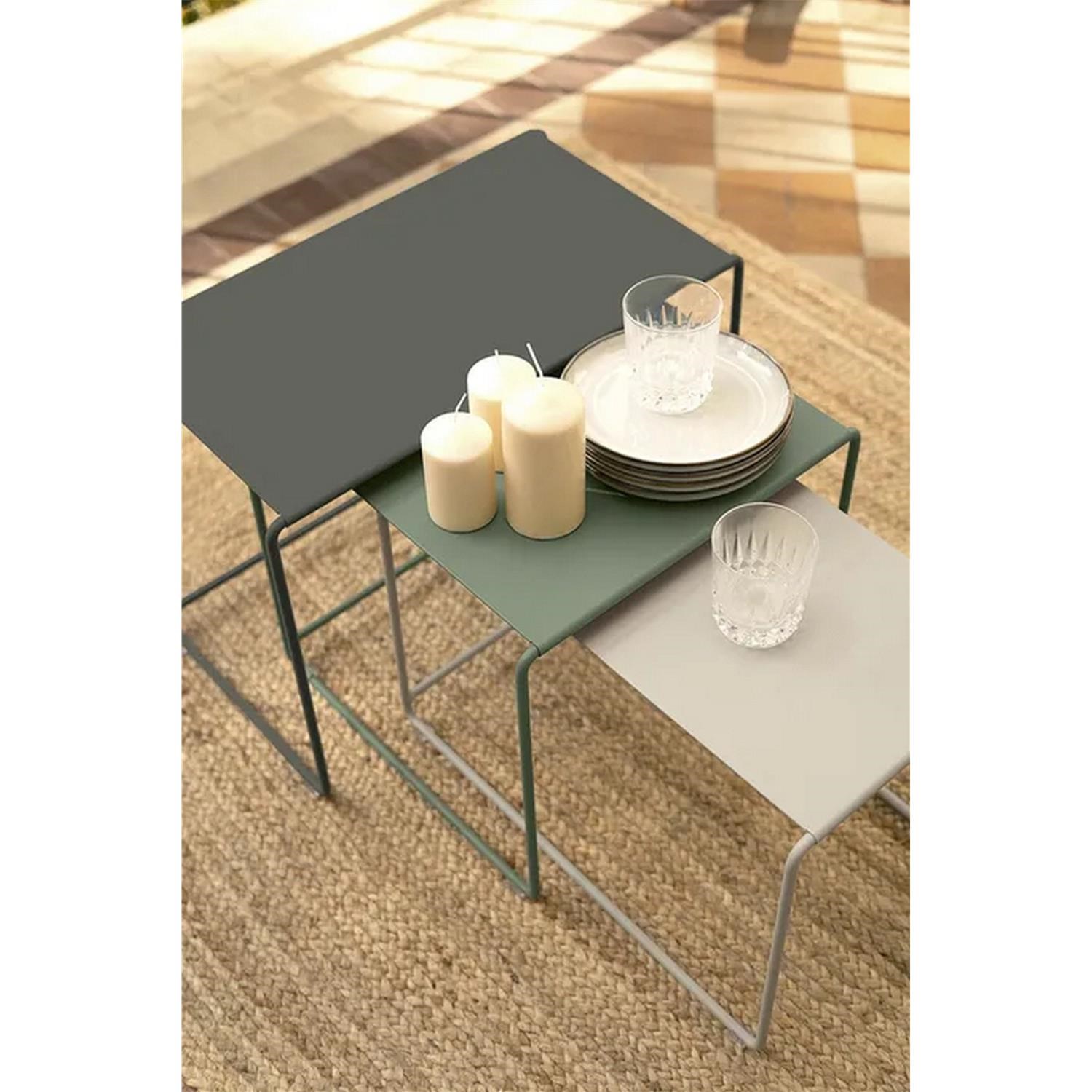 Odkládací stolky Fermob OULALA SET/3ks - Rosemary/Cactus/Clay Grey_1