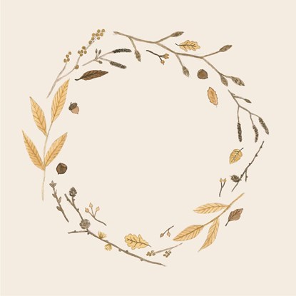 Papírové ubrousky Ib Laursen Autumn Wreath BAL/20 ks_0