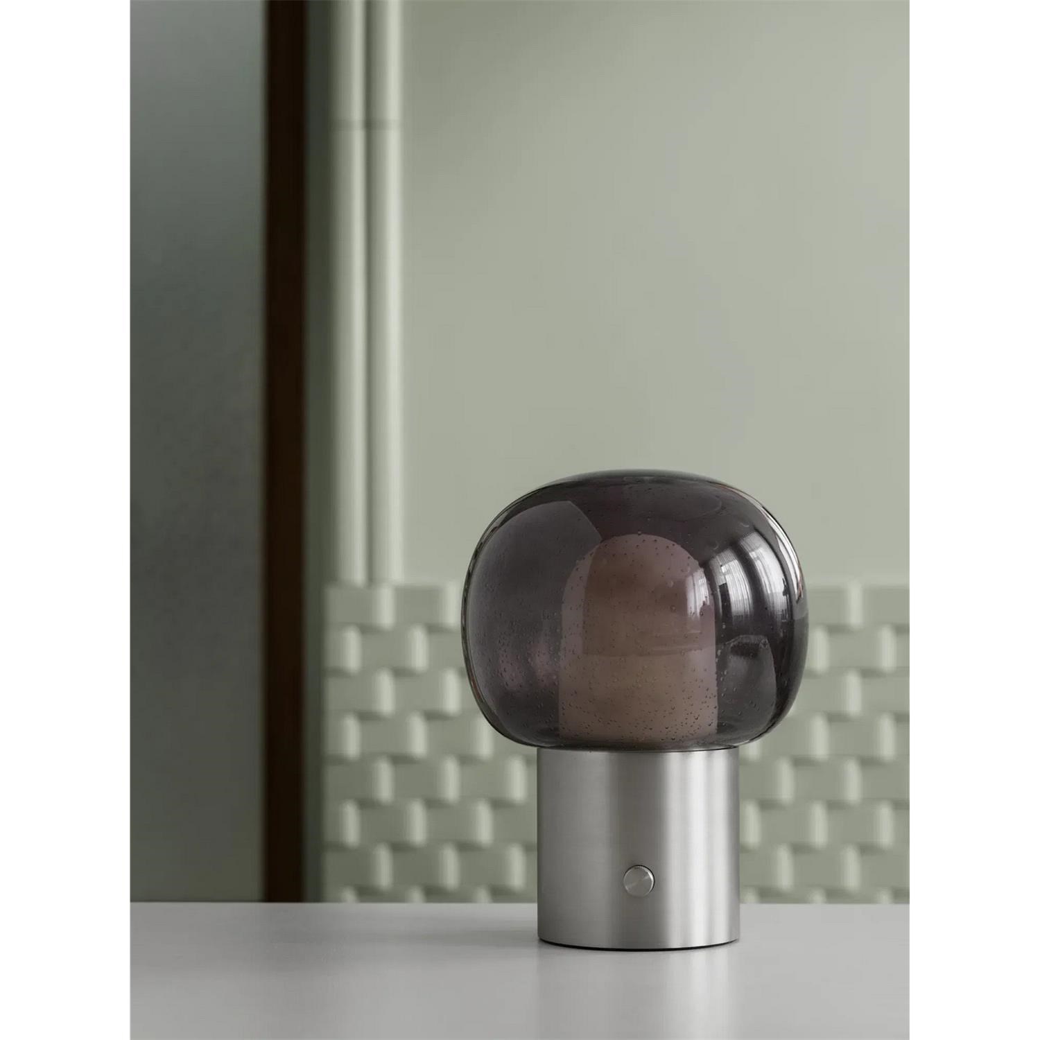 Stolní LED lampa Blomus IRIS V.32cm nerezová matná/šedé sklo_1